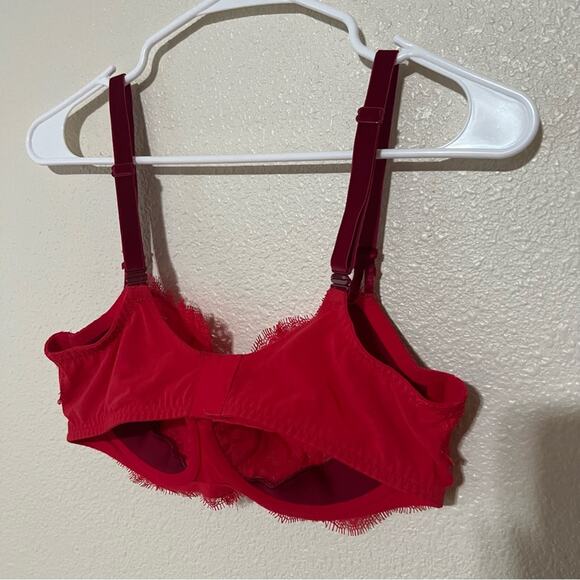 Victoria’s Secret Dream Angels Red lace velvet Push-Up without padding bra 36DD - Picture 4 of 8